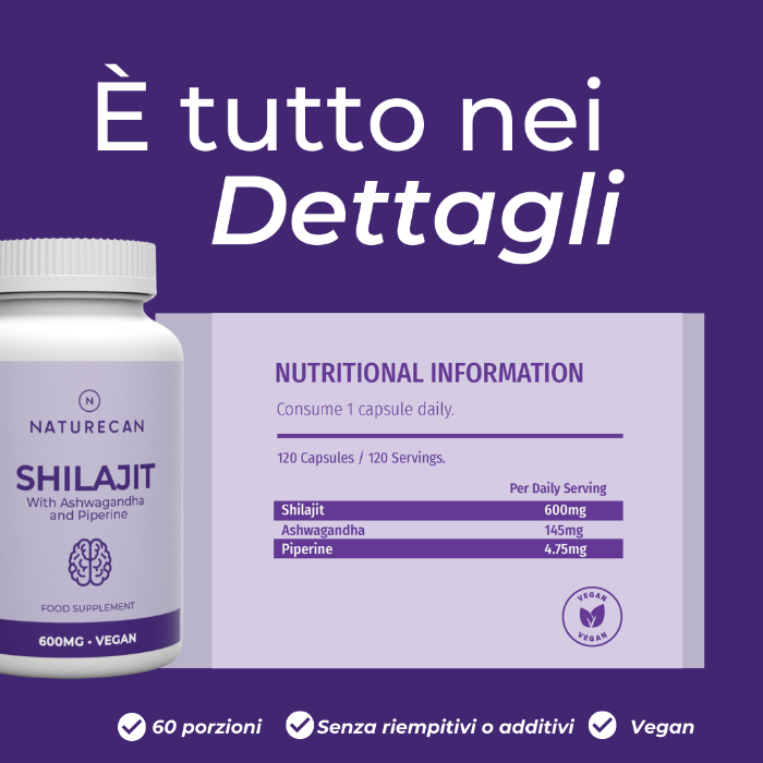 Shilajit capsule ingredienti