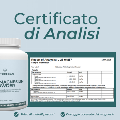 certificato magnesio