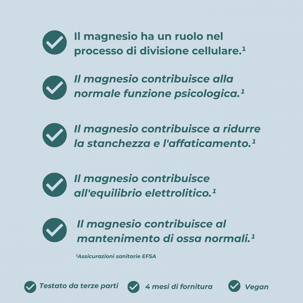 magnesio benefici