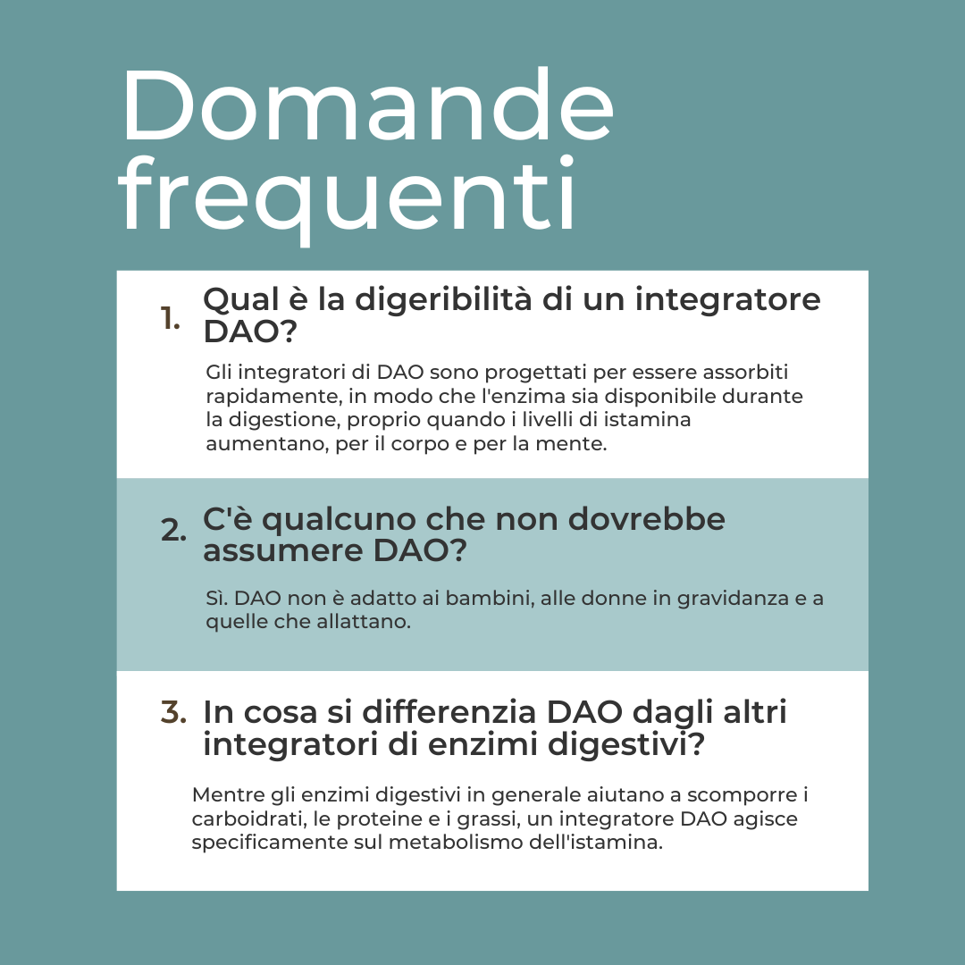 intolleranza all'istamina FAQ