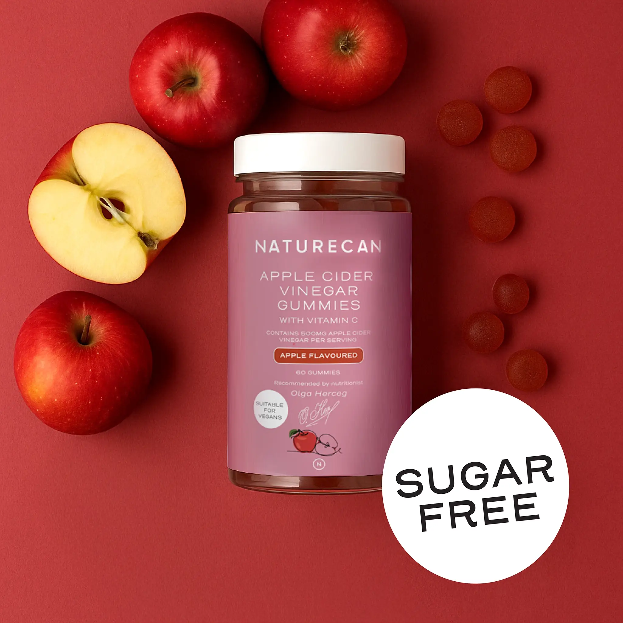 Caramelle all'aceto di sidro di mele senza zucchero