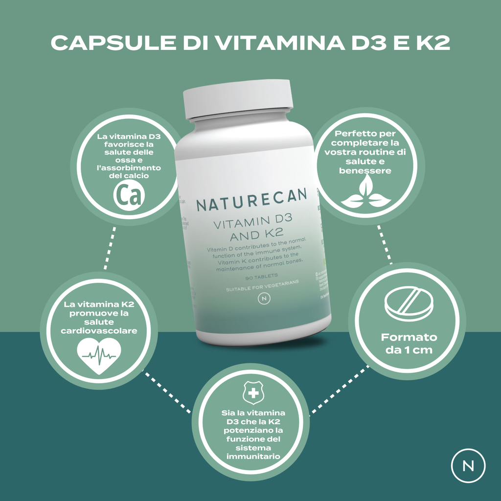 benefici vitamina d3  e k2