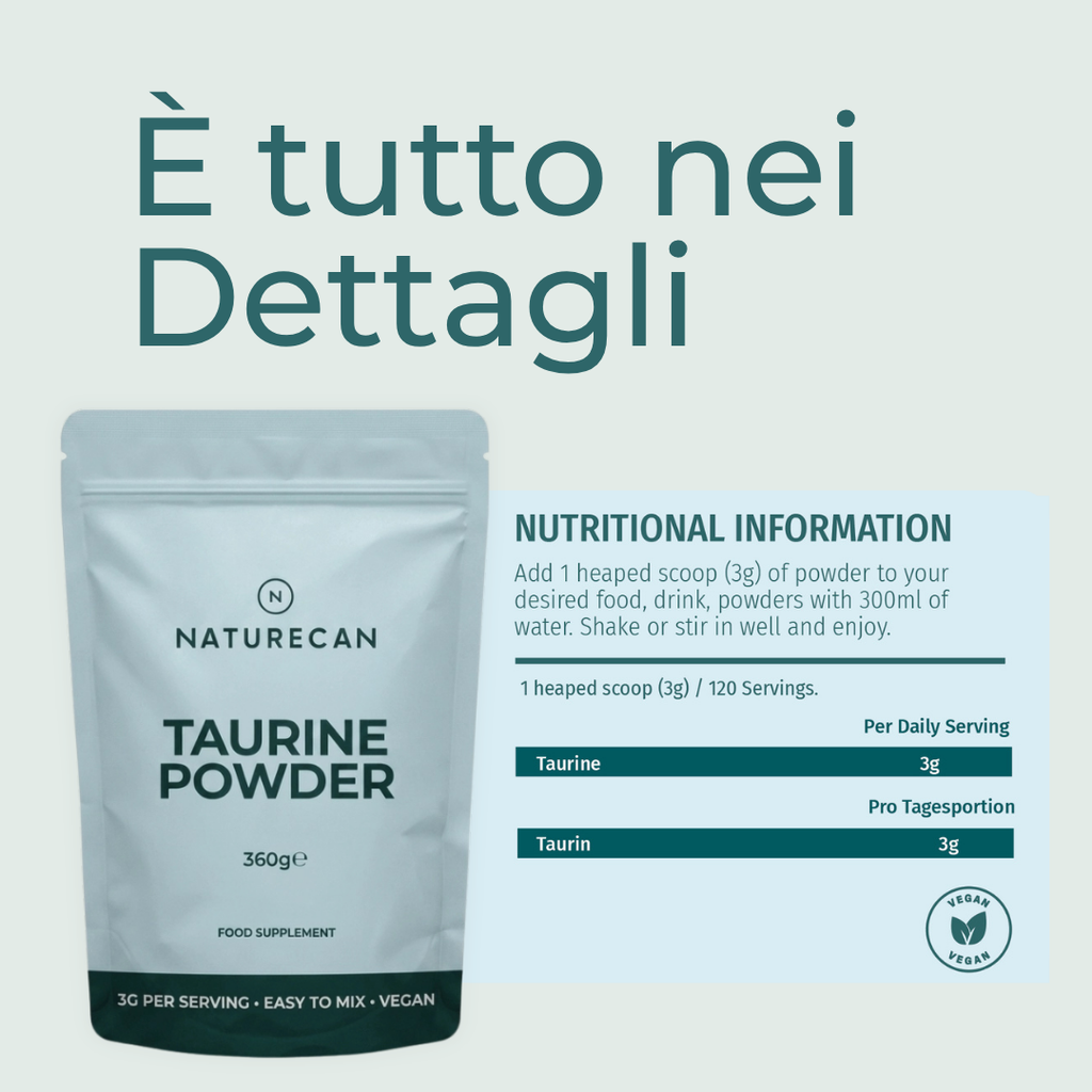 Taurina in polvere ingredienti