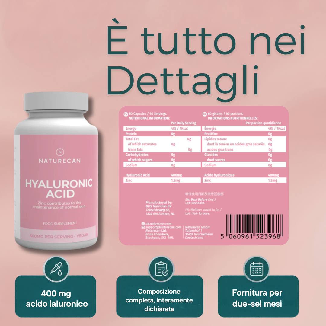 Capsule di Acido Ialuronico ingredienti