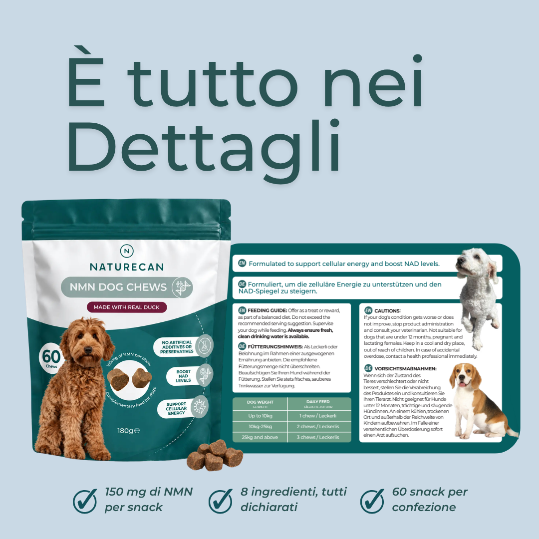 Snack Masticabili NMN per Cani ingredienti