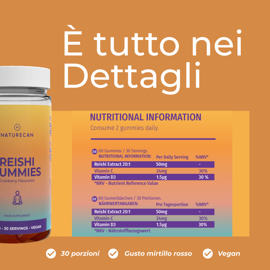 Caramelle ai funghi Reishi ingredienti