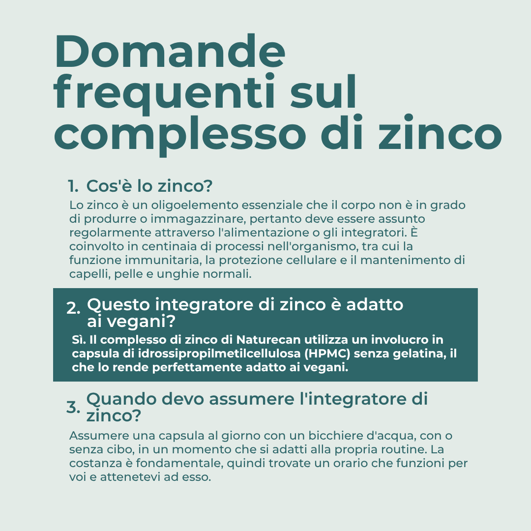 domande frequenti zinco