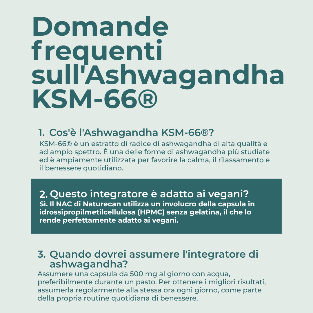Capsule KSM-66® Ashwagandha domande frequenti