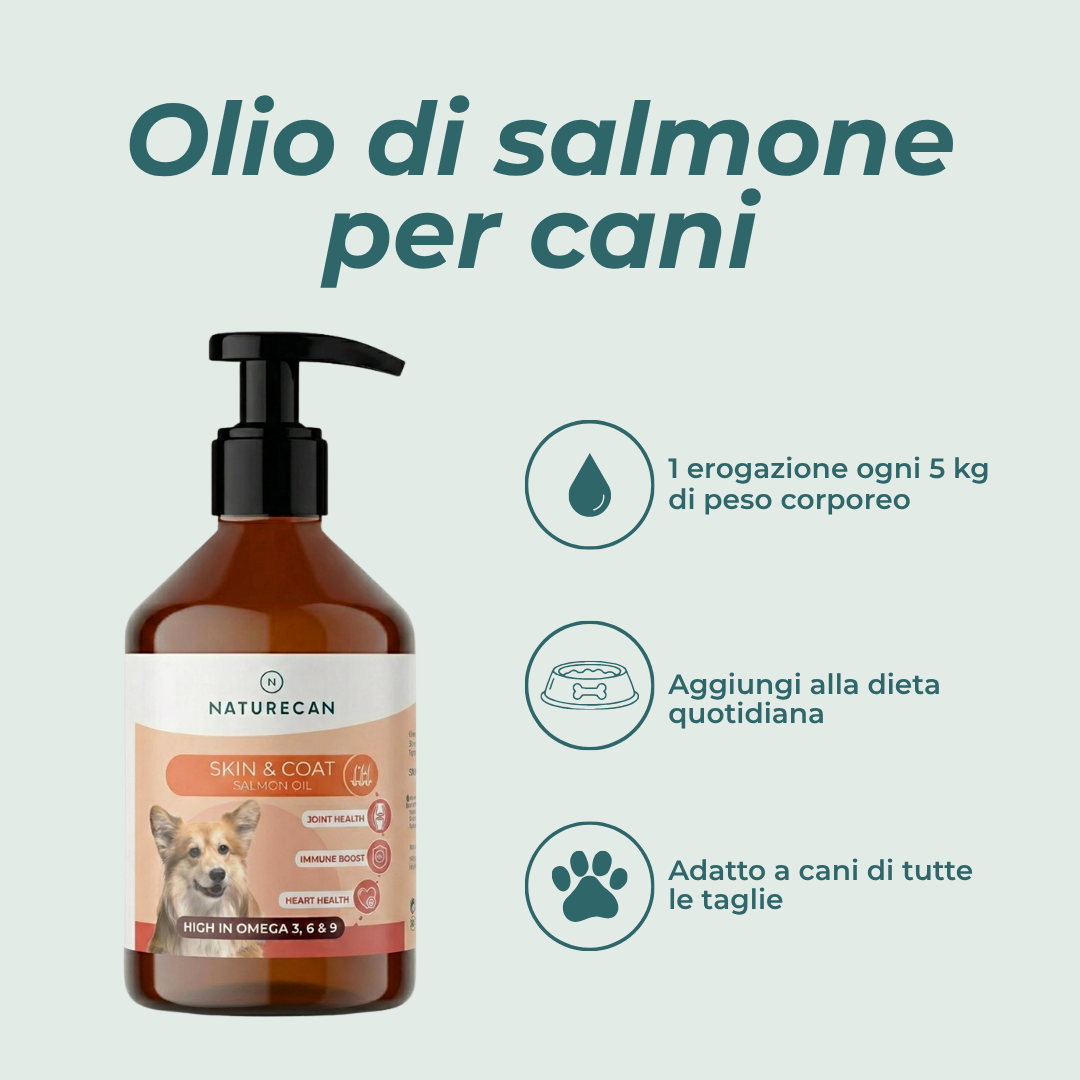 Olio di salmone per cani naturecan