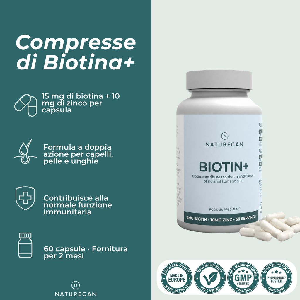 Biotina benefici capelli e unghie