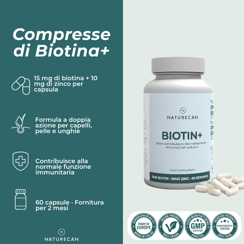 Biotina benefici capelli e unghie