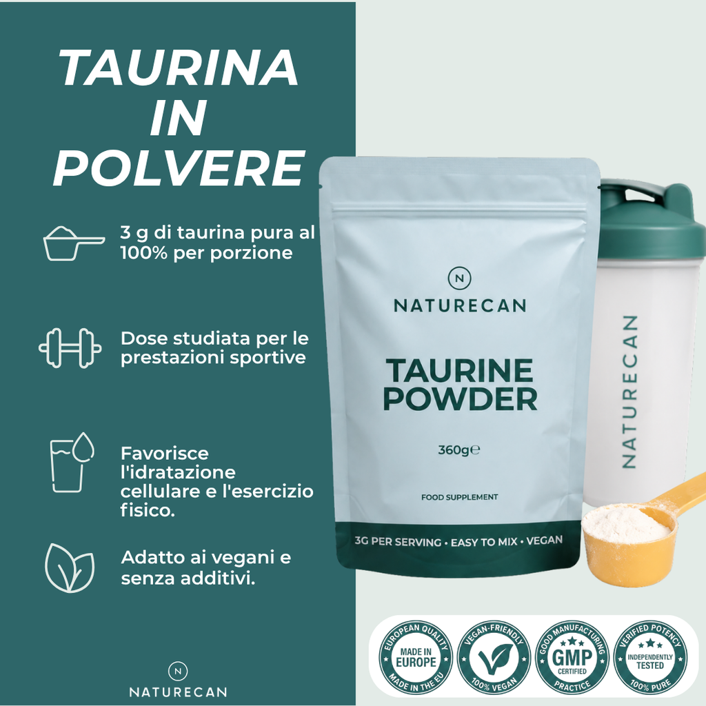 Taurina in polvere naturecan