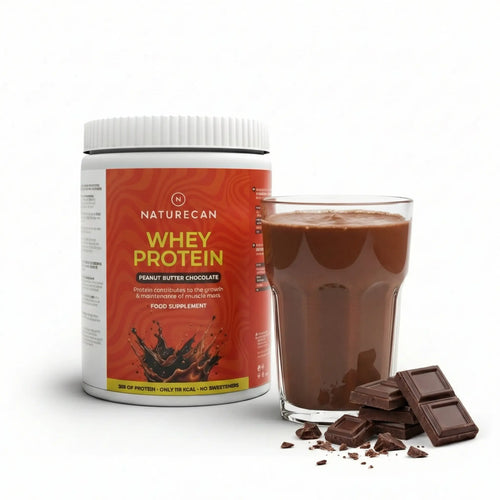 Proteine del siero del latte naturecan cioccolato e burro d'arachidi