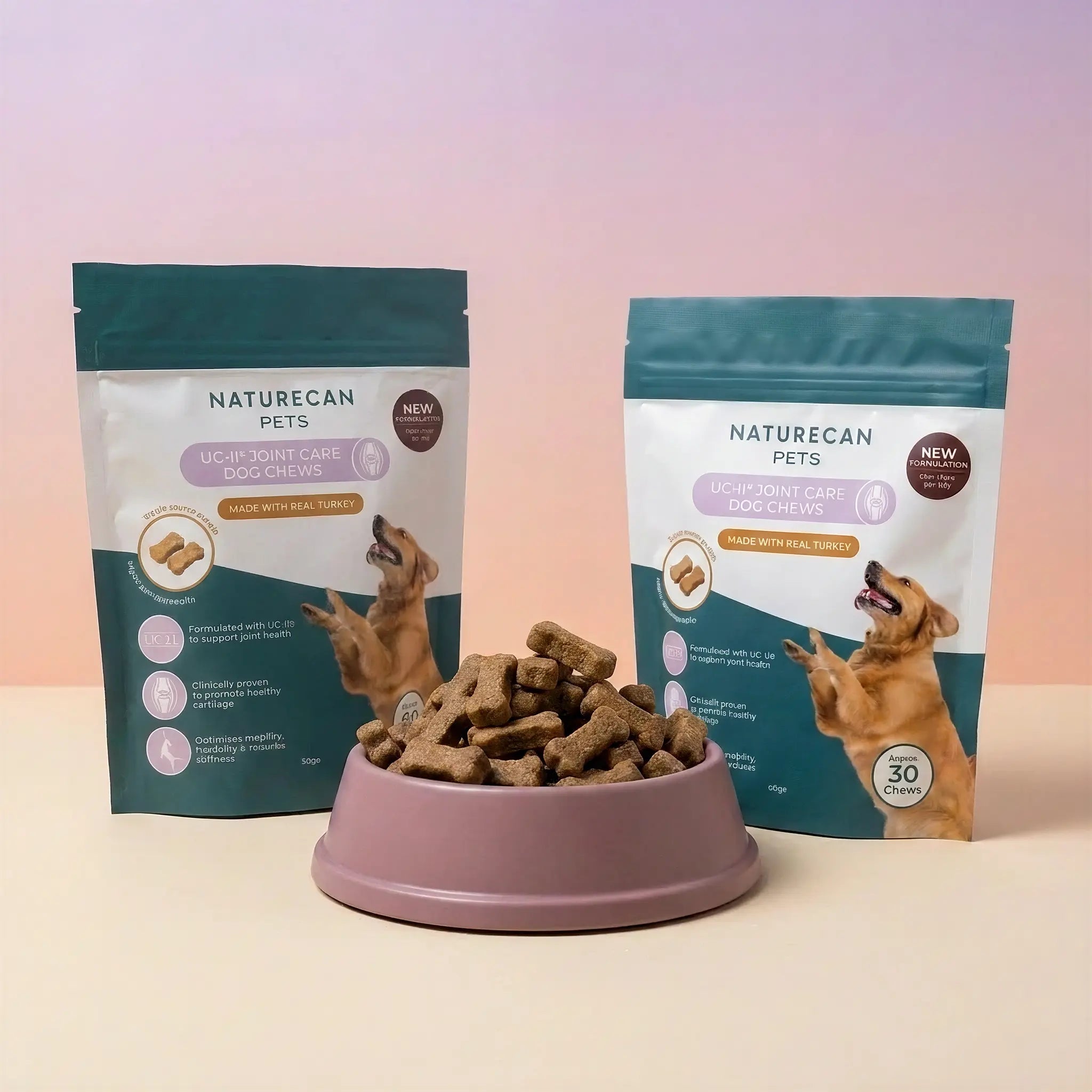 Snack per cani per la cura delle articolazioni con collagene UC-II®